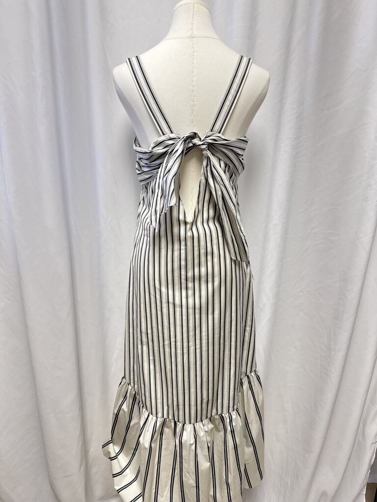Theory Black/White Striped Long Dress