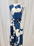 Donna Karan Linen Floral Sleeveless Dress