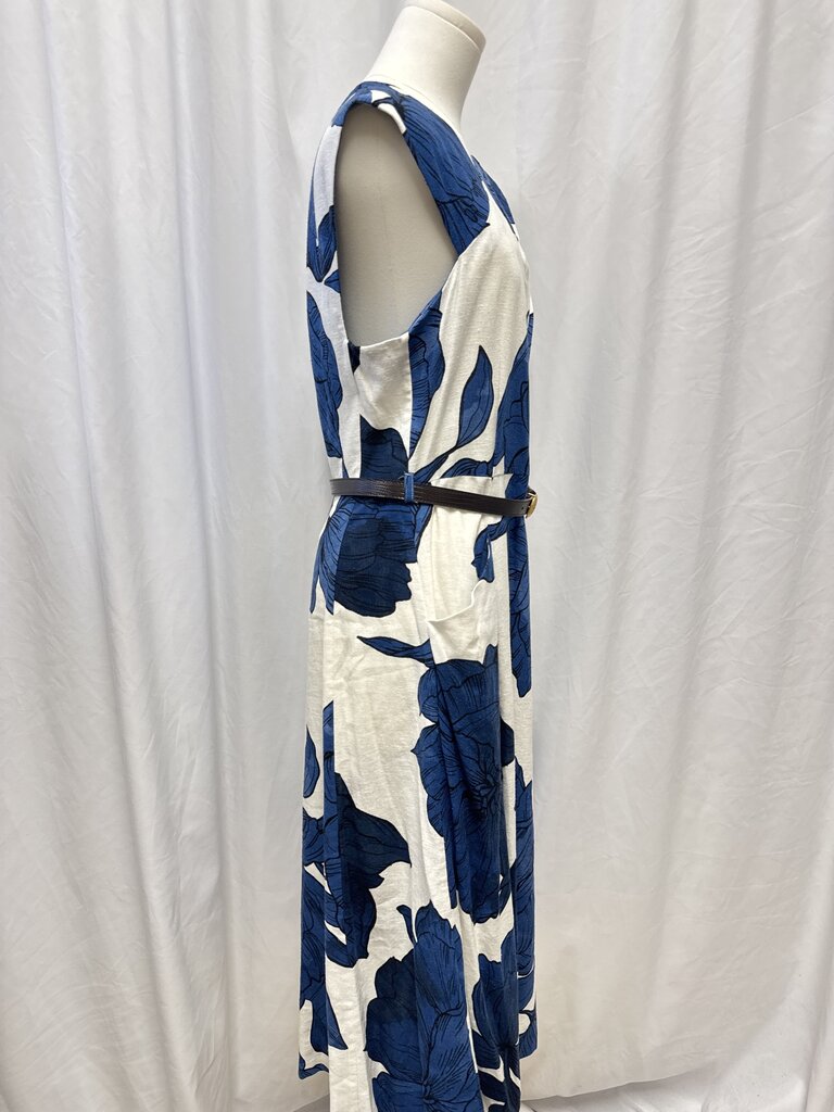 Donna Karan Linen Floral Sleeveless Dress