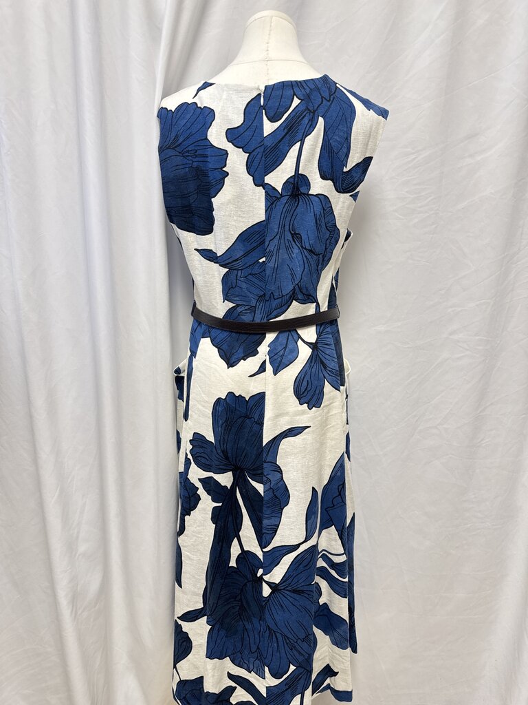 Donna Karan Linen Floral Sleeveless Dress
