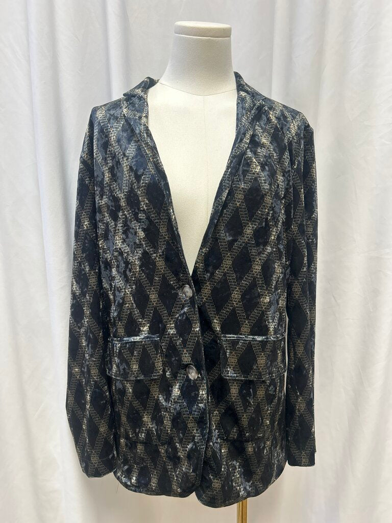 Pierre-Louis Mascia Velvet Diamond Print Blazer NWT
