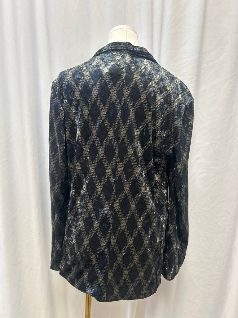 Pierre-Louis Mascia Velvet Diamond Print Blazer NWT