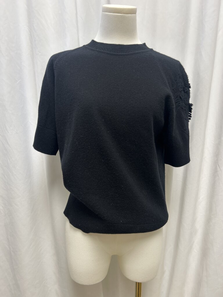 Barrie Black Short Sleeve Crew Sweater