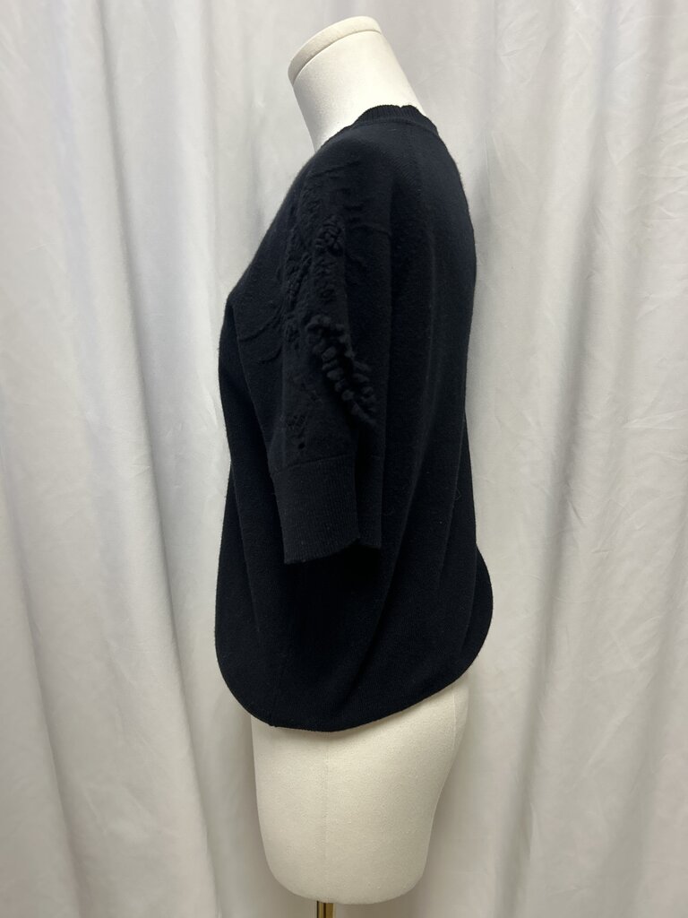Barrie Black Short Sleeve Crew Sweater