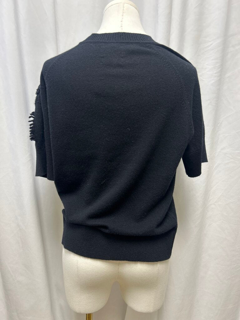 Barrie Black Short Sleeve Crew Sweater