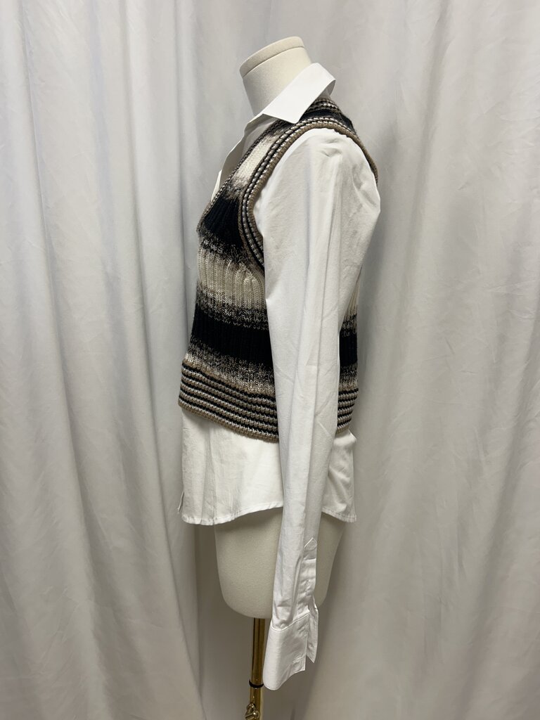 Veronica Beard Striped Vest Button Down Combo