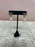 Chanel Faux Pearl and Crystal CC Drop Earring w/ Box