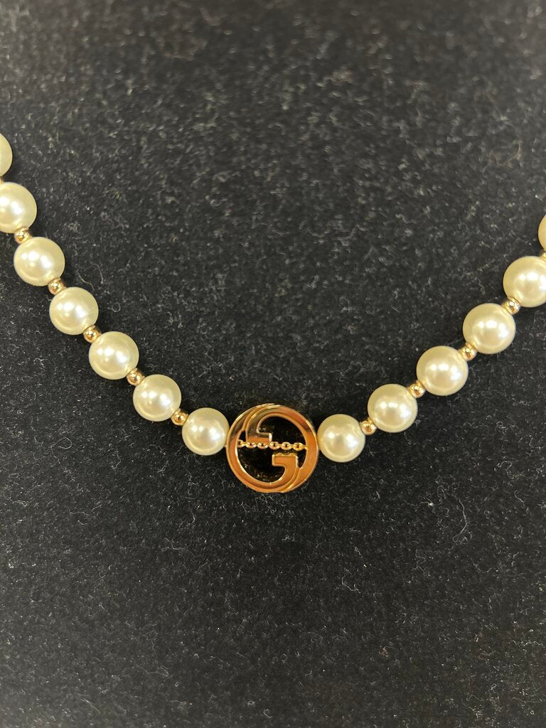 Chanel Crystal CC Alternating Bead and Pearl Short Necklace w/ Box and Dustbag