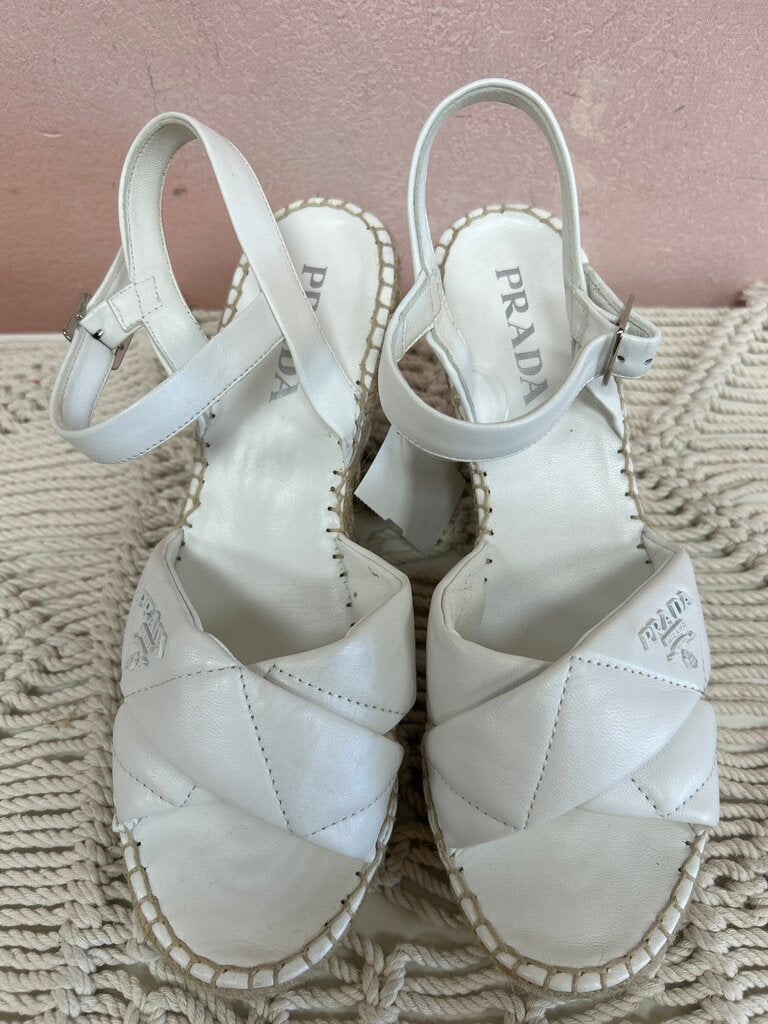 Prada Quilted Espadrille Wedge (As Is)