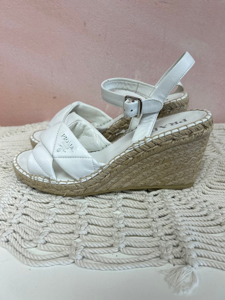 Prada Quilted Espadrille Wedge (As Is)