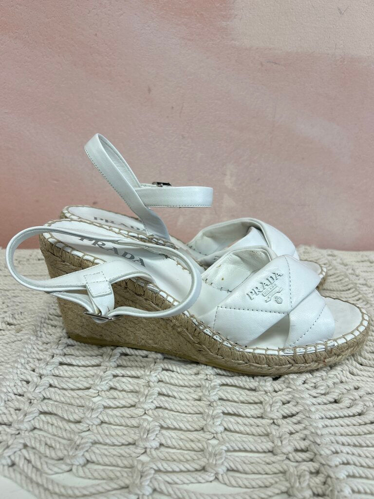 Prada Quilted Espadrille Wedge (As Is)