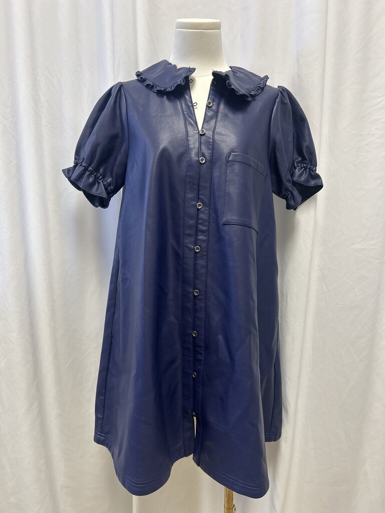 Pilcro Faux Leather Babydoll Dress