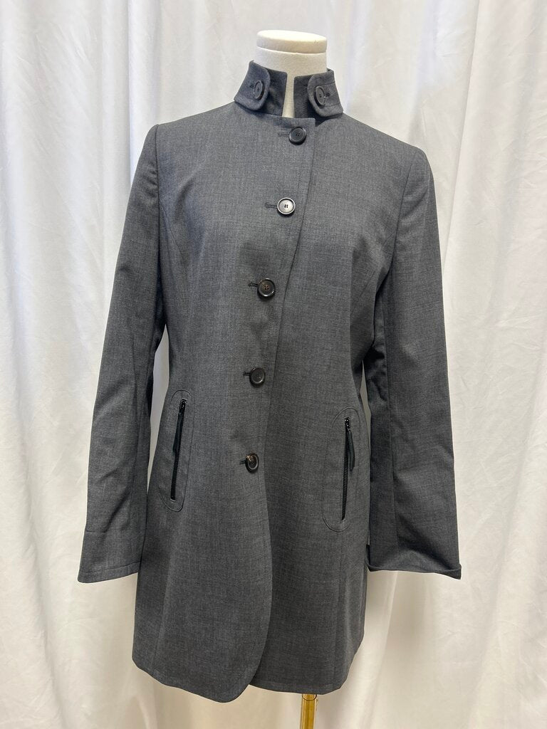 Akris Button Up Wool Blend Long Jacket