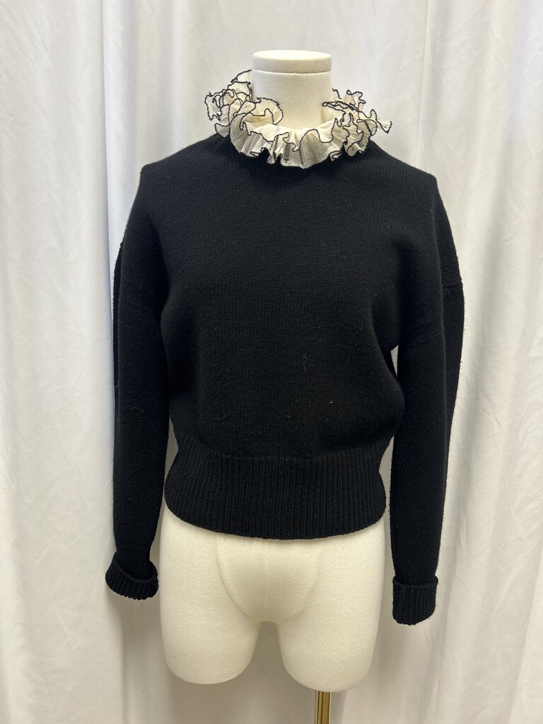 McQueen Ruffle Neck Wool Sweater