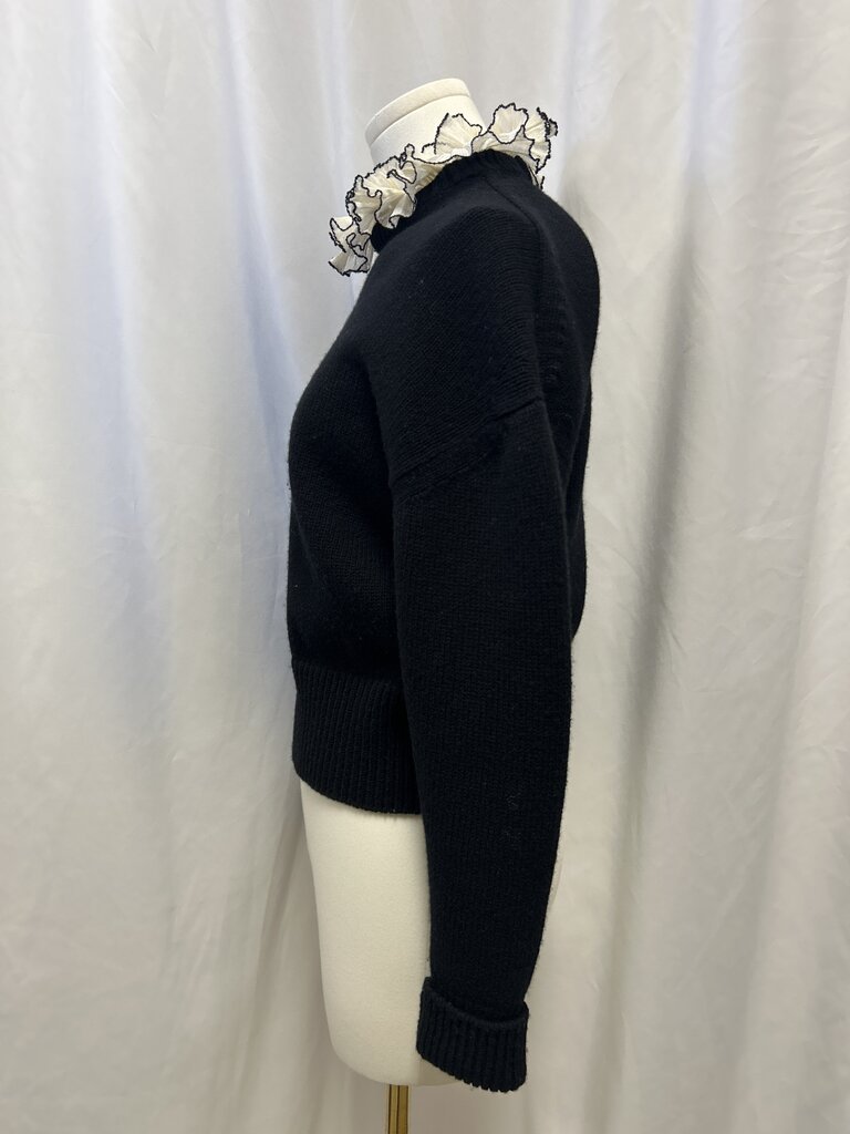 McQueen Ruffle Neck Wool Sweater