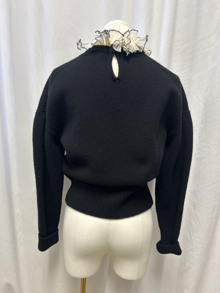 McQueen Ruffle Neck Wool Sweater