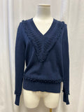 Barrie Navy V Neck Cashmere Sweater