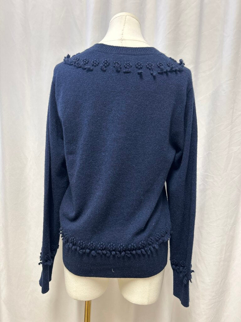 Barrie Navy V Neck Cashmere Sweater