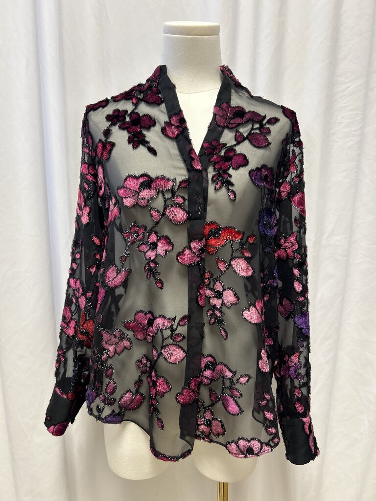 Alice + Olivia Velvet Burnout Blouse