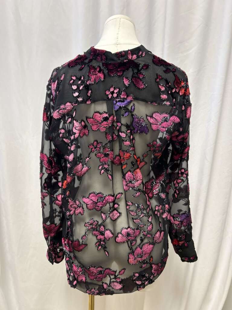 Alice + Olivia Velvet Burnout Blouse