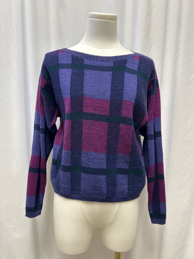 Dior Vintage Plaid Cropped Merino Wool Sweater 80's/90's (Rare Find)