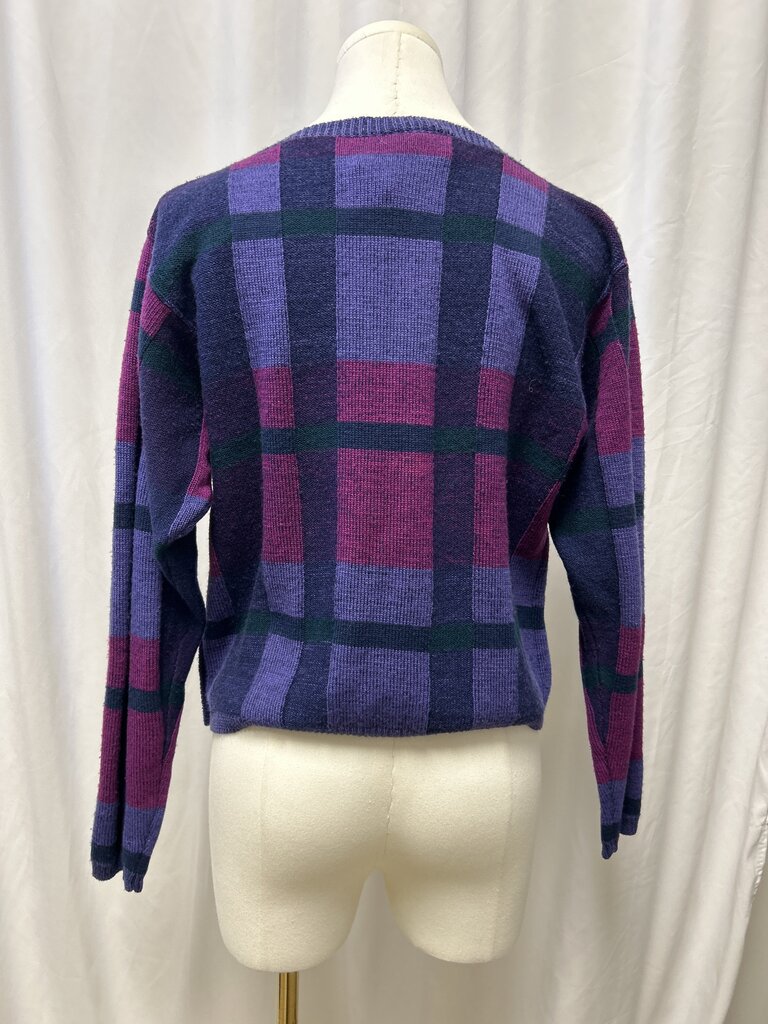 Dior Vintage Plaid Cropped Merino Wool Sweater 80's/90's (Rare Find)