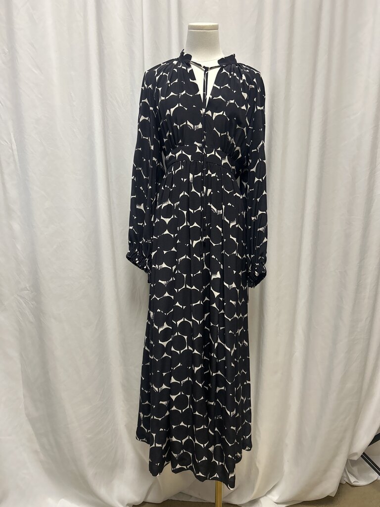 Max Mara Silk Tie Neck Maxi Dress