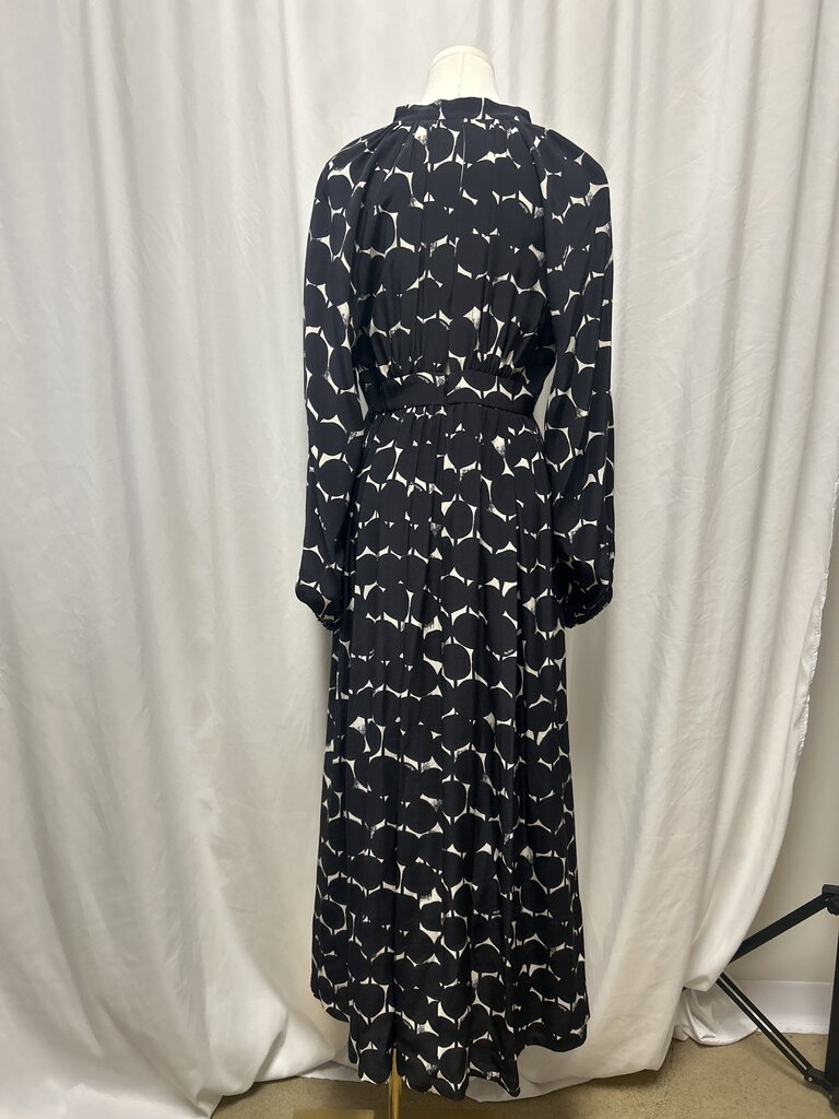 Max Mara Silk Tie Neck Maxi Dress