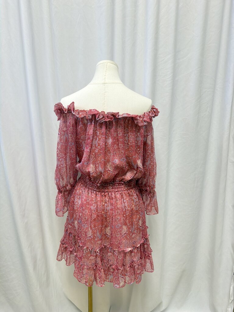 Misa Printed Floral Mini Dress Long Sleeve