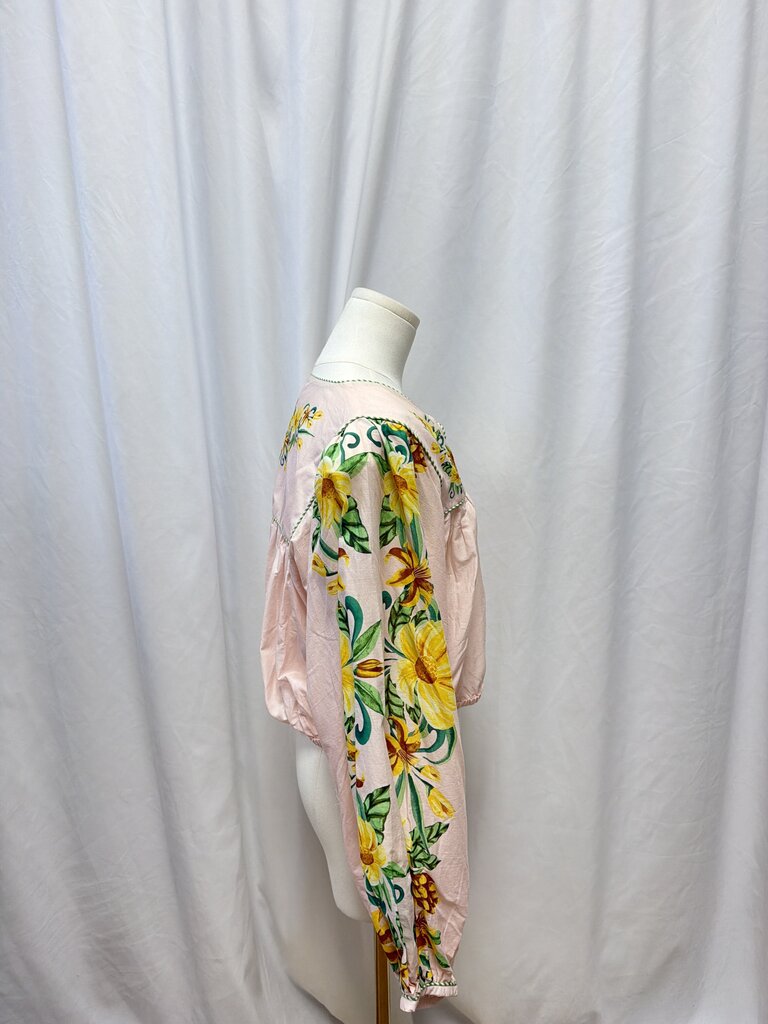 Farm Rio Floral Tie Neck Blouse