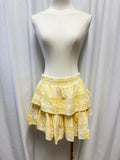 LoveShackFancy Yellow Fancy Mini Skirt