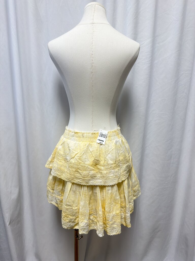 LoveShackFancy Yellow Fancy Mini Skirt
