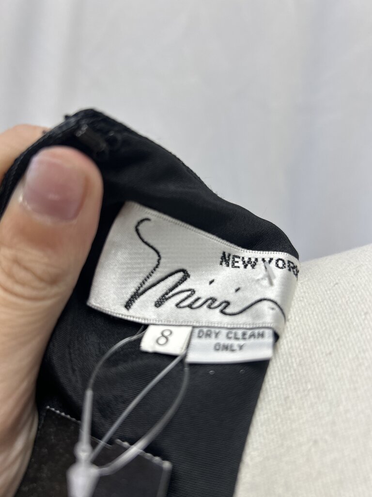Miri New York Black Sequin and Floral Applique Cocktail Dress