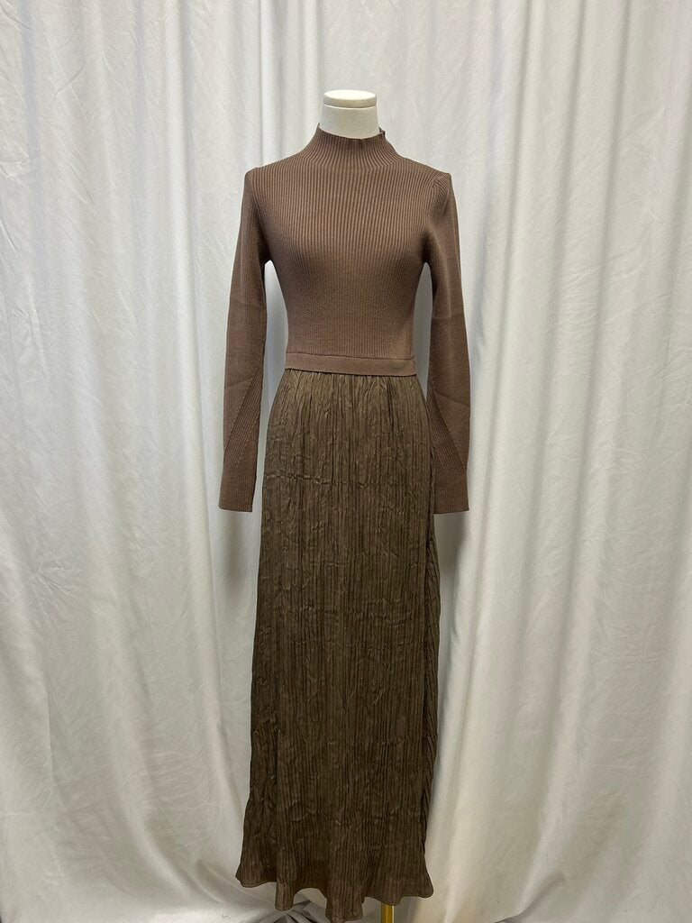 Mima Rosso Taupe Mock Neck Dress