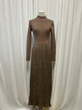 Mima Rosso Taupe Mock Neck Dress