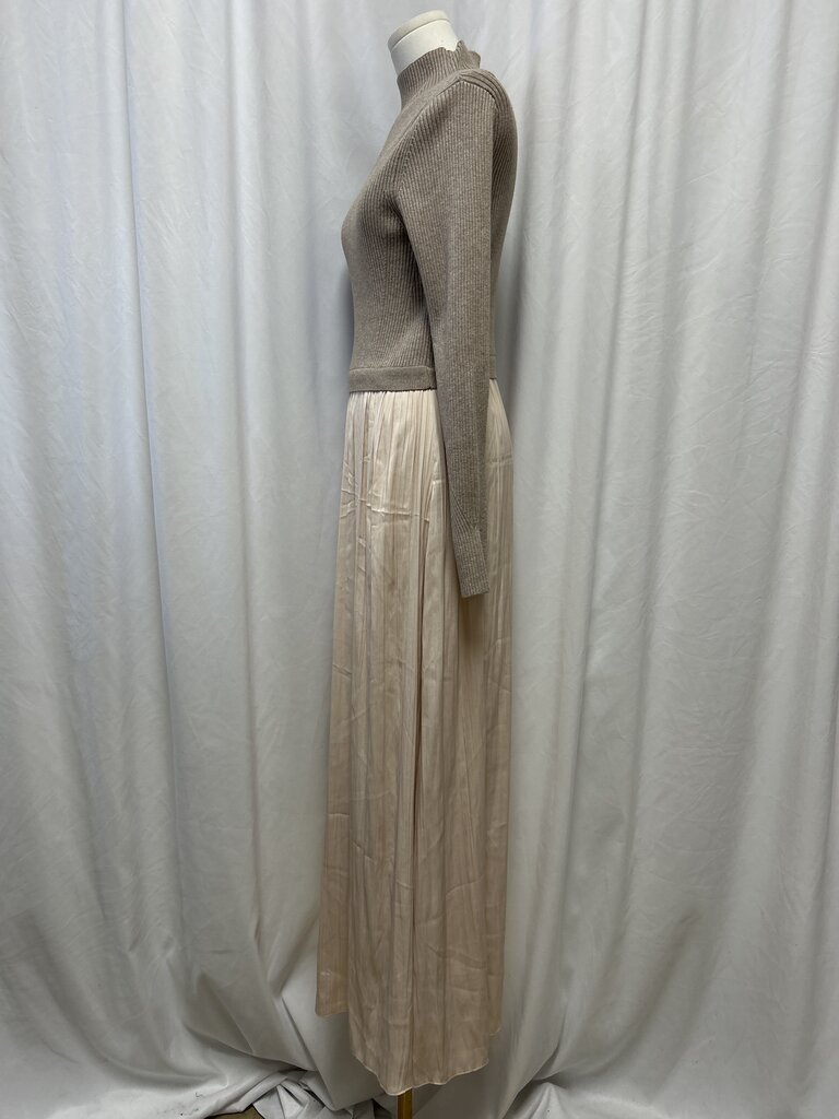Anthropologie Tan Mock Neck Sweater Dress