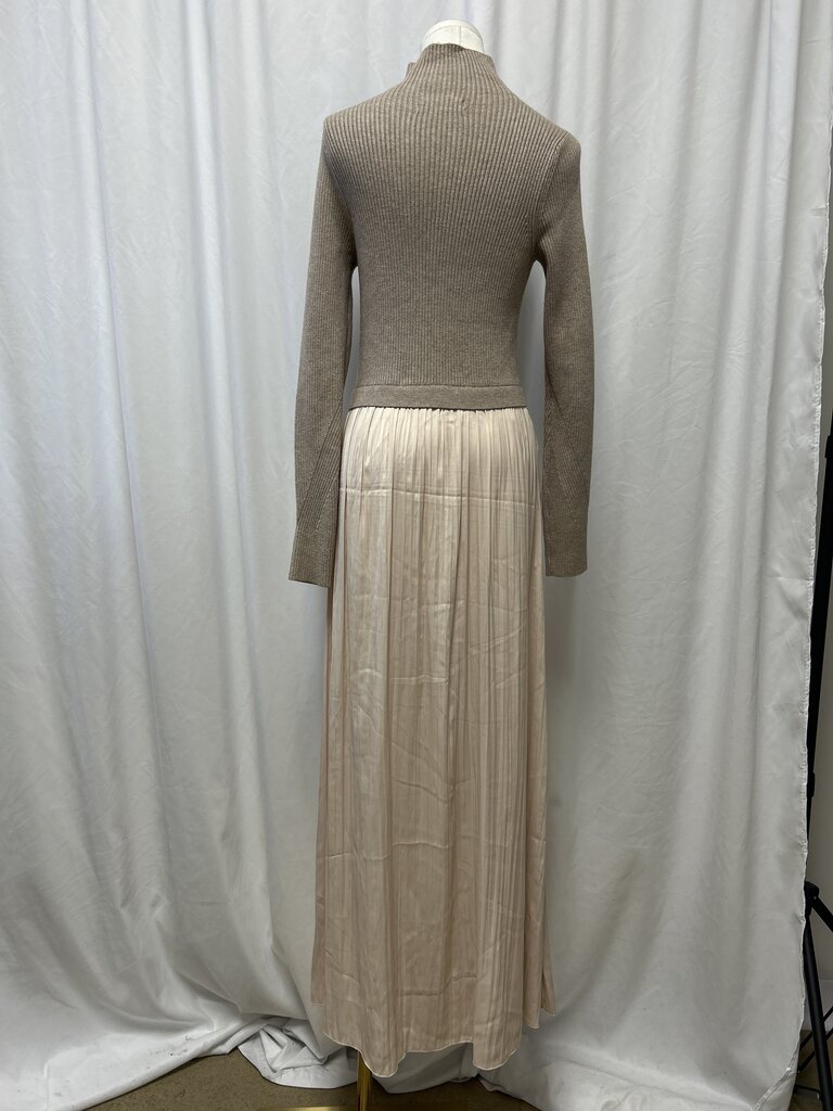 Anthropologie Tan Mock Neck Sweater Dress