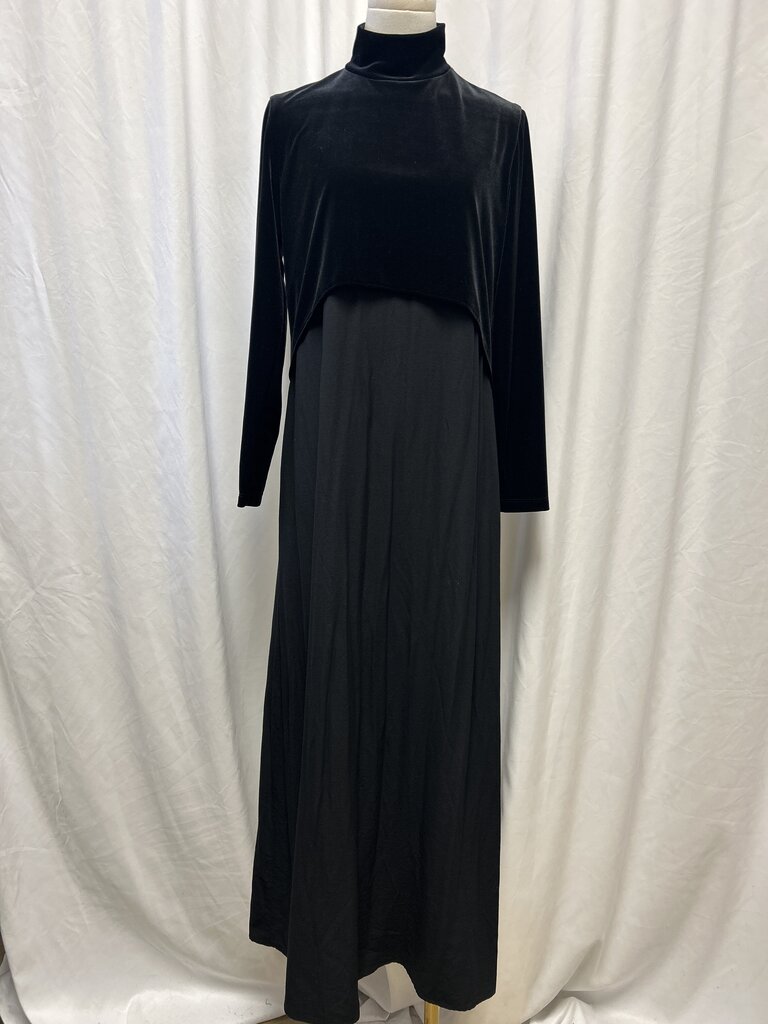 Pashmina Black Velvet Maxi Dress