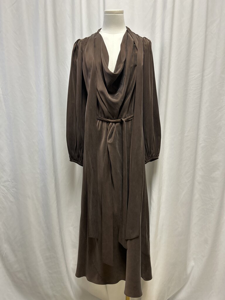 Zimmermann Brown Silk Belted Dress