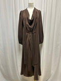 Zimmermann Brown Silk Belted Dress