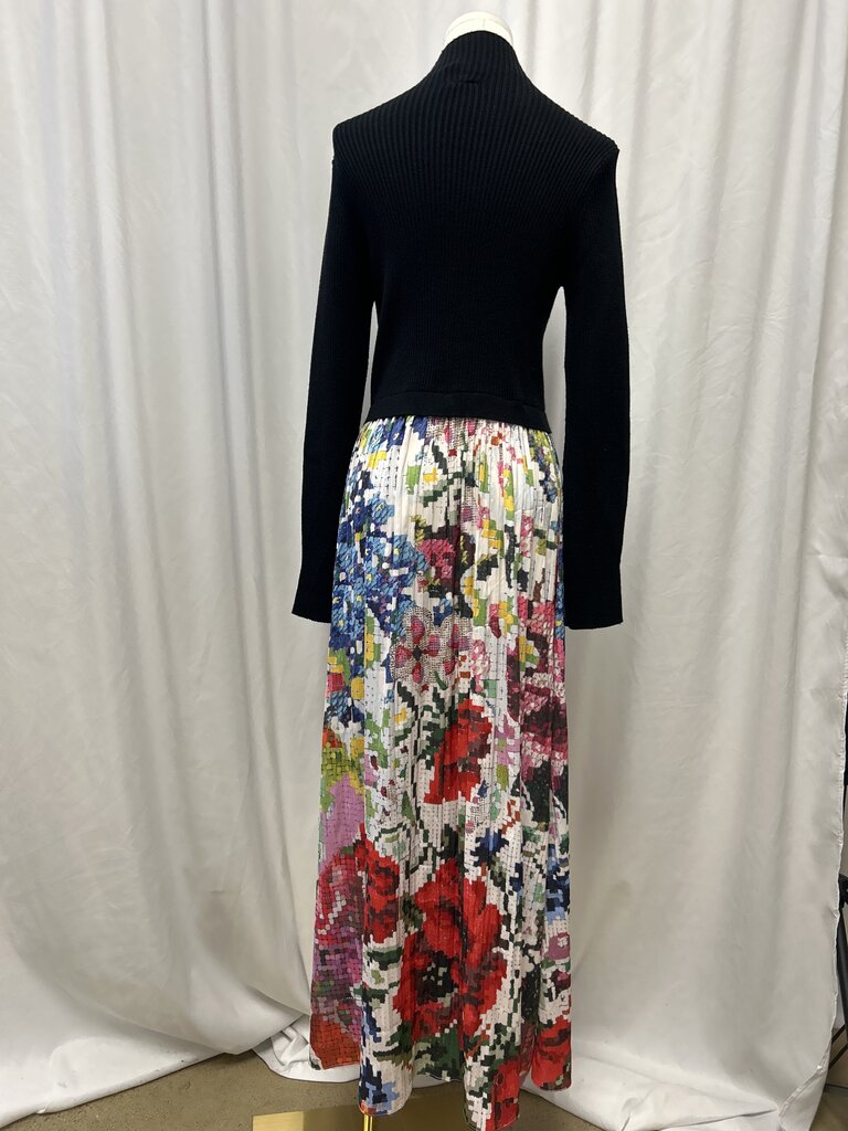 Anthropologie Floral Mock Neck Sweater Dress