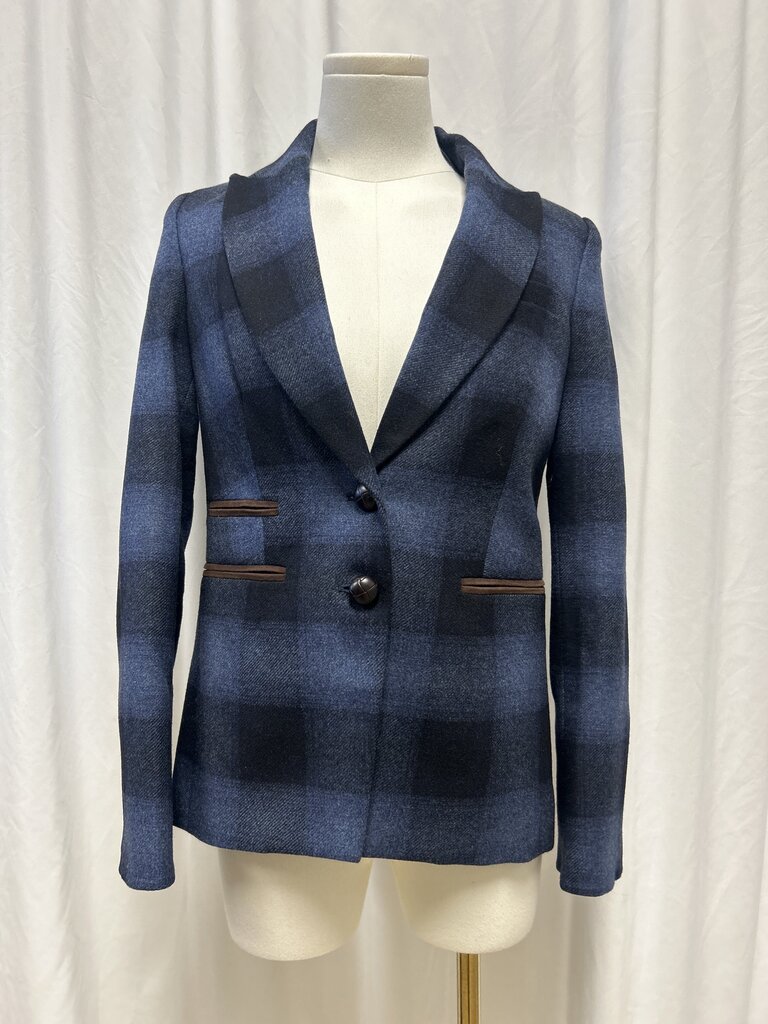 Veronica Beard Blue Plaid Blazer