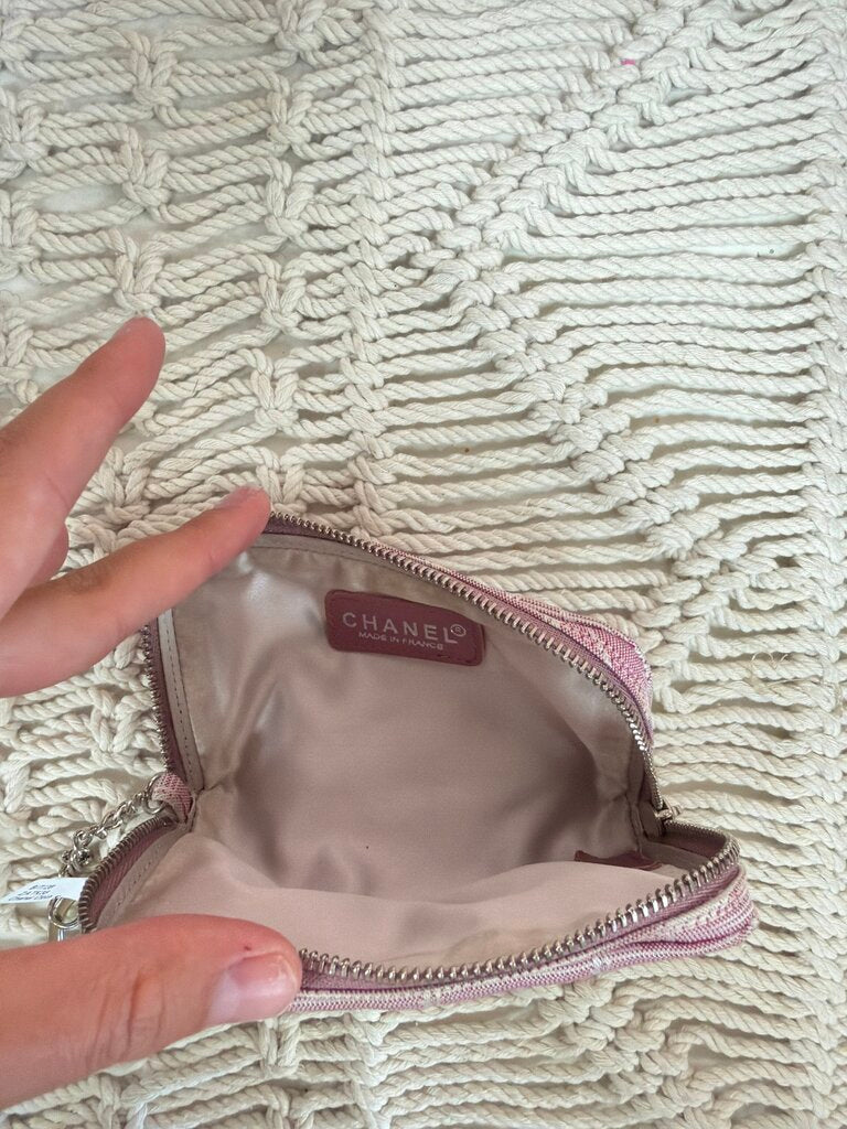 Chanel Cloth Key Chain w/ Authentication Card (As Is)