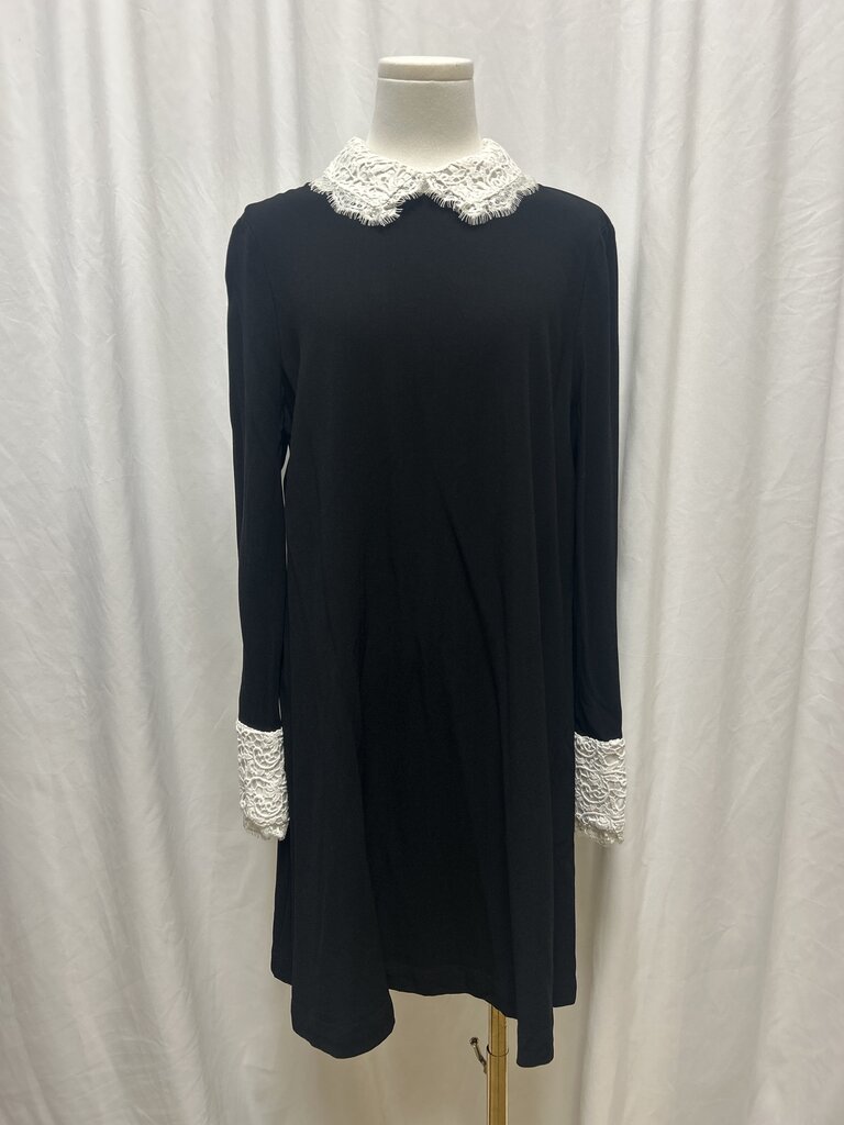 Rachel Zoe Black and Lace Collar Dress