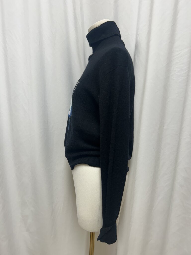 Sonia Rykiel Black Flower Turtlneck