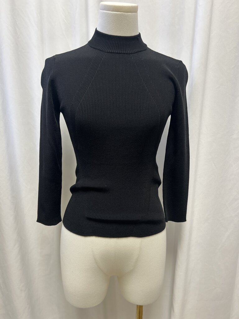 Marella Sport Black Ribbed Top NWT