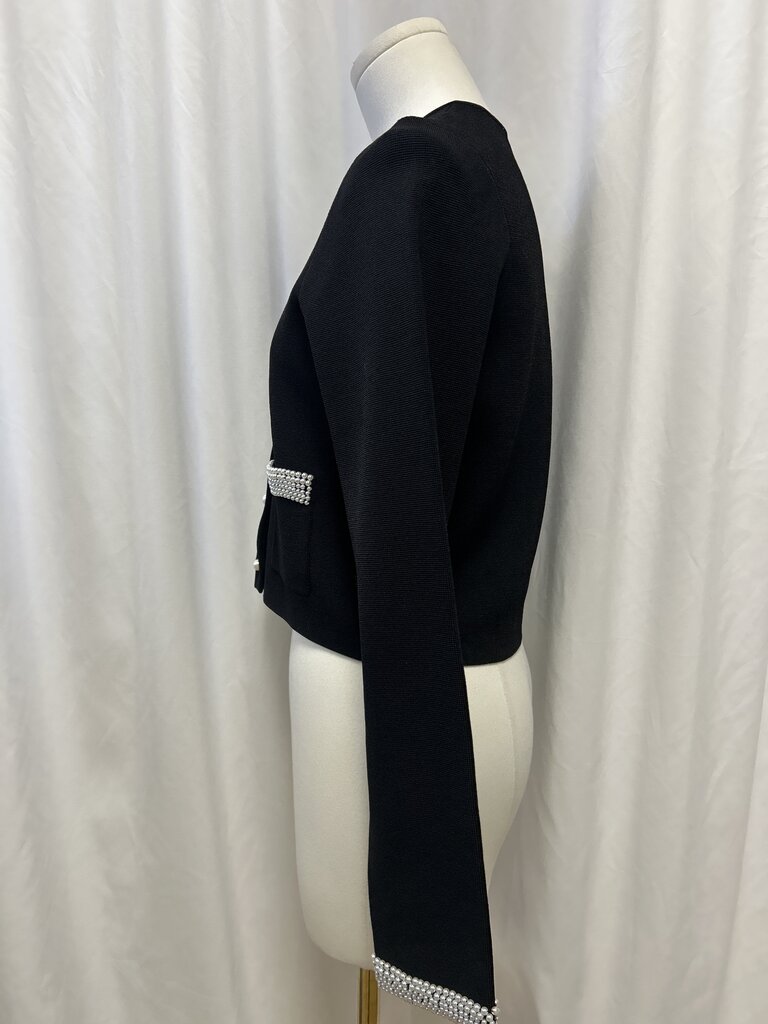 Sandro Black Pearl Detail Cardigan
