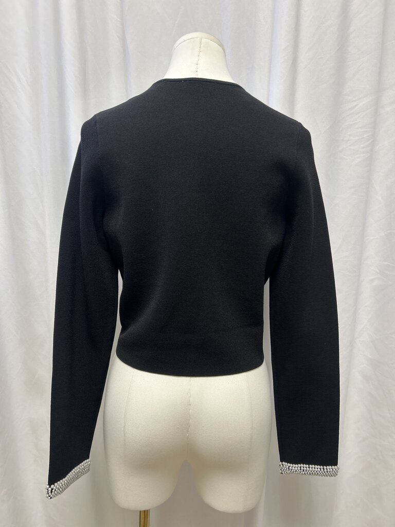 Sandro Black Pearl Detail Cardigan