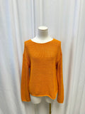 Vince Orange Cotton Open Weave Sweater