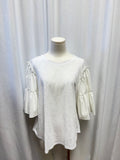 Cinq a Sept White Flutter Sleeve Top